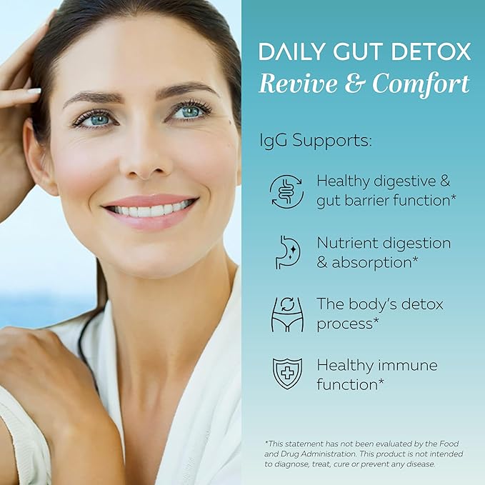 CLEANSE | IgG Dairy-Free Colostrum | 50.5% IgG Potent Concentrated Immune Support | Daily Gut Health Detox, Energy, Prebiotics, Digestive Support | 120 Capsules | 30 Day Supply, 1-Pack