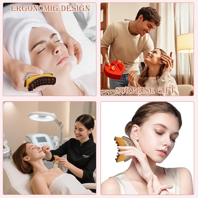 2PCS Lymphatic Contour Face Brush,3-in-1 Lymphatic Drainage Massager&Sculpting Tool,Ultra-Soft Facial Brush for Puffiness Relief & Glowing Skin,Portable Lymphatic Drainage Tool