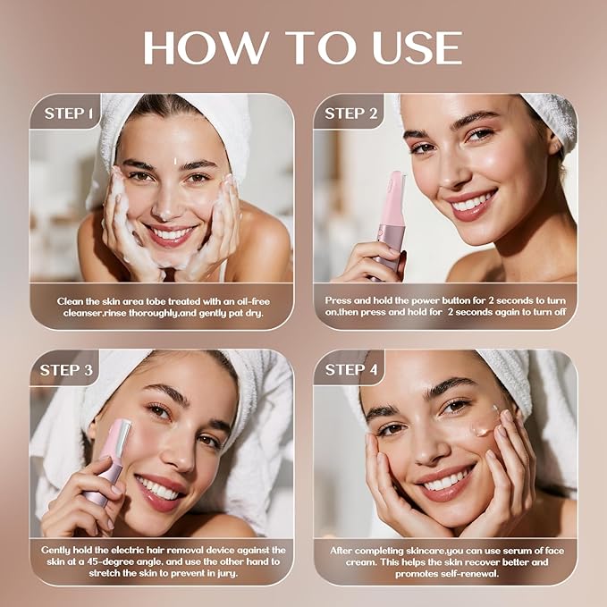 WLU Dermaplane Razor for Women Face with 10 Replaceable Blades, Dermaplaning Tool for Face to Remove Facial Hair & Peach Fuzz, Sonic Dermaplaning Tool for Women, Dermaplane Razor(Pink)