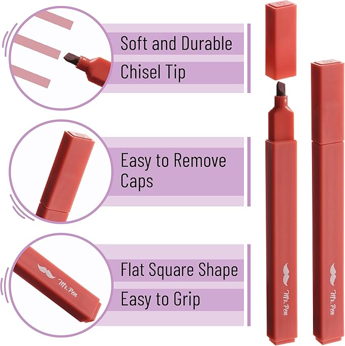 Mr. Pen- Aesthetic Highlighters, 8 pcs, Jewel Tones, Chisel Tip, Cute Highlighters Assorted Colors