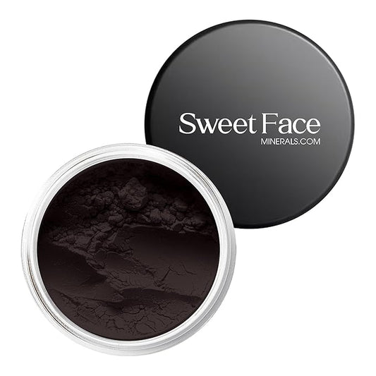 (5Gms) Matte Black Eyeshadow Powder by SweetFace Minerals, Waterproof Eyeshadow, Long-Lasting Eye Makeup, Eye-Enhancer Instant Eye Color, Smudge-Resistant, Blendable