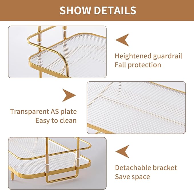 2 Tier Corner Bathroom Counter Organizer, Cosmetic Skincare Organizer, Bathroom Countertop Perfume Tray Vanity Organizer, Kitchen Spice Corner Storage Shelf | Bathroom Countertop, Perfume Tray, Vanity Organizer, Kitchen Spice