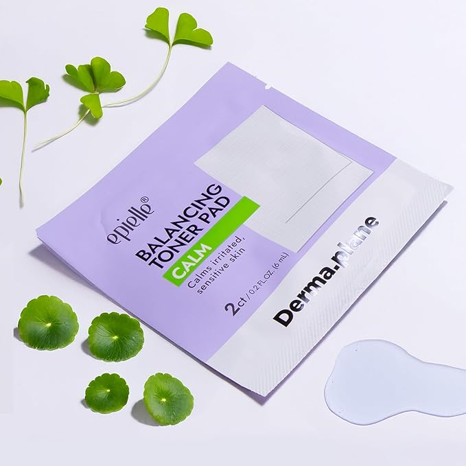 Epielle Balancing Toner Pads 5 Packs Individually Wrapped, Calming & Hydrating Irritated, Sensitive Skin with CICA & Salicylic Acid, Cotton Gauze & Glutathione Jelly, Korean Skin Care (15 Toner Pads)