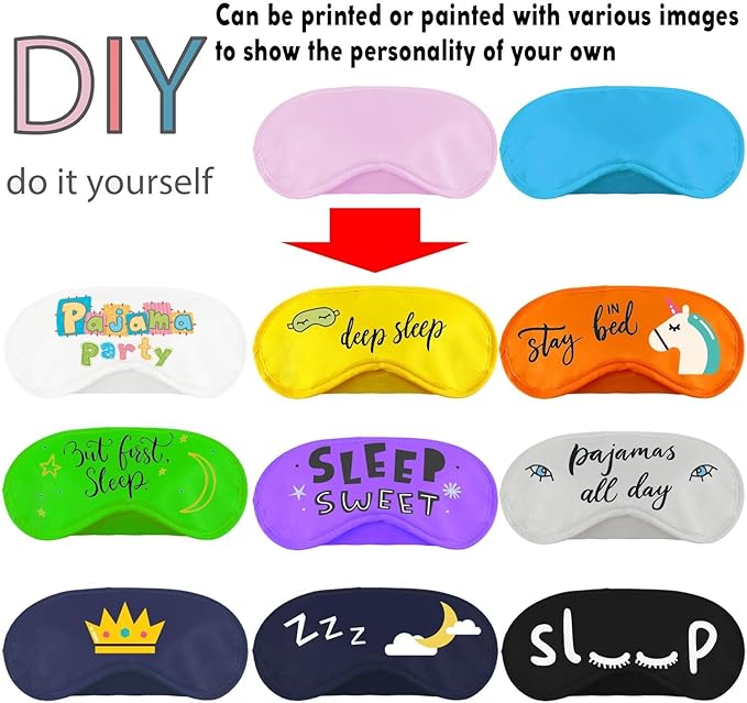 Aneco 50 Pieces Blindfold Eye Mask Shade Cover with Nose Pad and Adjustable Strap for Travel Sleep or Party Supplies