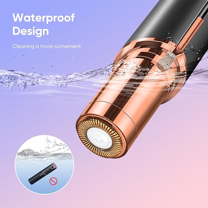 Facial Hair Remover for Women, Device, Remover Women Face, Finishing Touch Upper Lips, Chin & Cheeks, USB Rechargeable with LED LightIncluded Two Replacement Heads (Black)