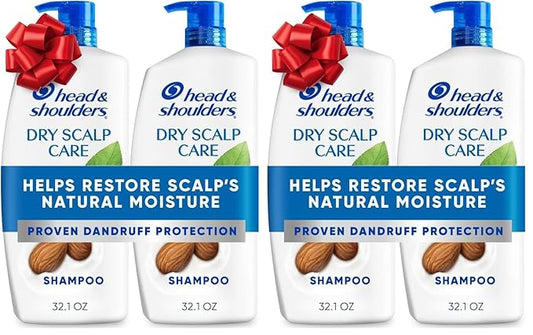 Head and Shoulders Shampoo, Daily-Use Anti-Dandruff Paraben Free Treatment, Dry Scalp Care with Almond Oil, 32.1 fl oz, Twin Pack (Pack of 2)