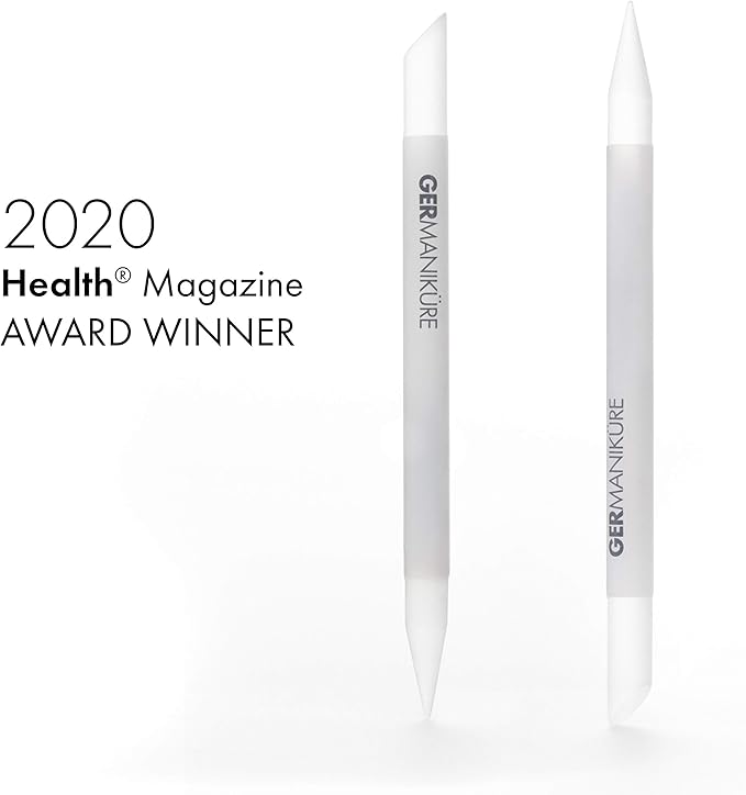 GERMANIKURE Gray Crystal Glass Nail File Set in Purple Suede Case – Handmade in Czech Republic – Professional Manicure & Pedicure Supplies – Glass Cuticle Stick, Pusher, Moon File