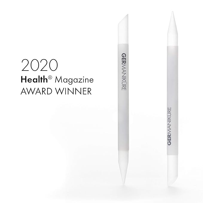 GERMANIKURE 4pc Mini Professional Manicure Set in Black Suede Case - FINOX Stainless Steel Tools Made in Solingen Germany, Glass Nail Care Supplies Made in Czech Republic