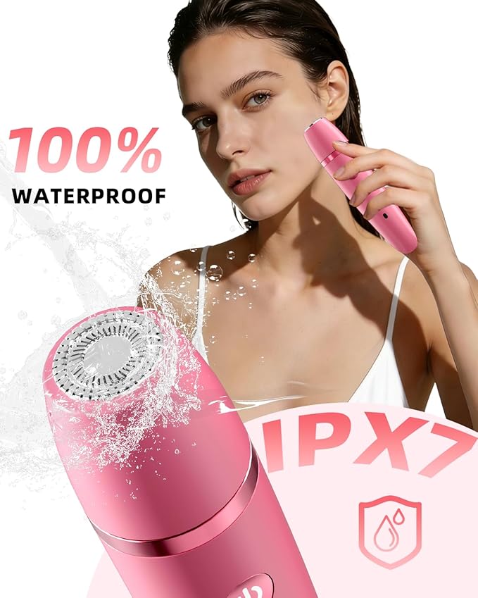 Ufree Bikini Trimmer Electric Razors for Women, Rechargeable Pubic Hair Trimmer Electric Shaver for Legs Body Hair, Bikini Shaver IPX7 Waterproof, Rose Red