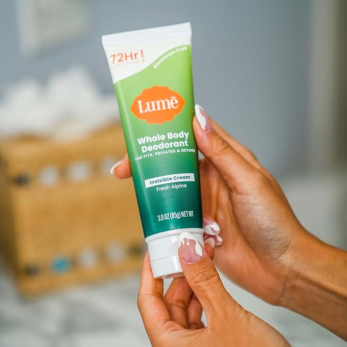 Lume Whole Body Deodorant - Invisible Cream Tube - 72 Hour Odor Control - Doctor Developed - Aluminum Free, Baking Soda Free and Skin Loving - 3.0 Ounce, (Pack of 2) (Fresh Alpine)