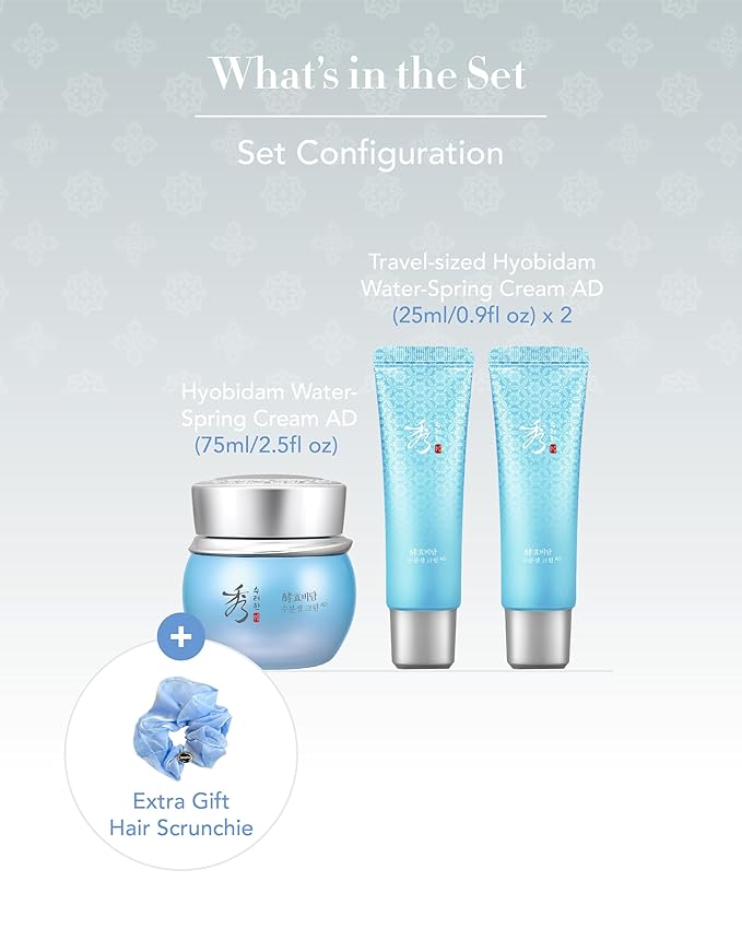 Sooryehan Water Spring Cream AD Amazon gift Set (Amazon Set, 4.2fl oz) - Korean Moisturizer Skincare for Deep Hydration Boost & Elasticity by LG Beauty. Fermented Ginseng, Hyaluronic Acid, Amino Acid.