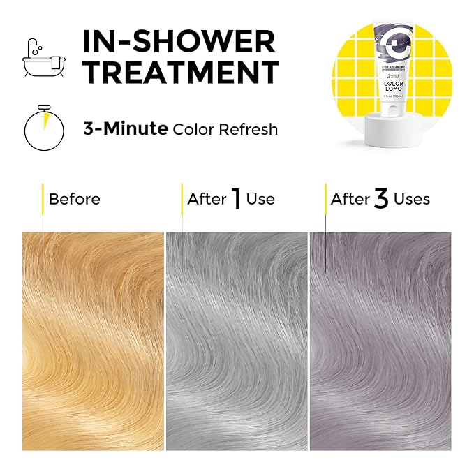 COLORLOMO Semi Permanent Hair Color - 6 oz Color Depositing Conditioner with Shea Butter & Almond Oil- Color Conditioner Depositing Hair Mask - Vegan, Paraben, Ammonia & Sulfate Free -Extreme Silver