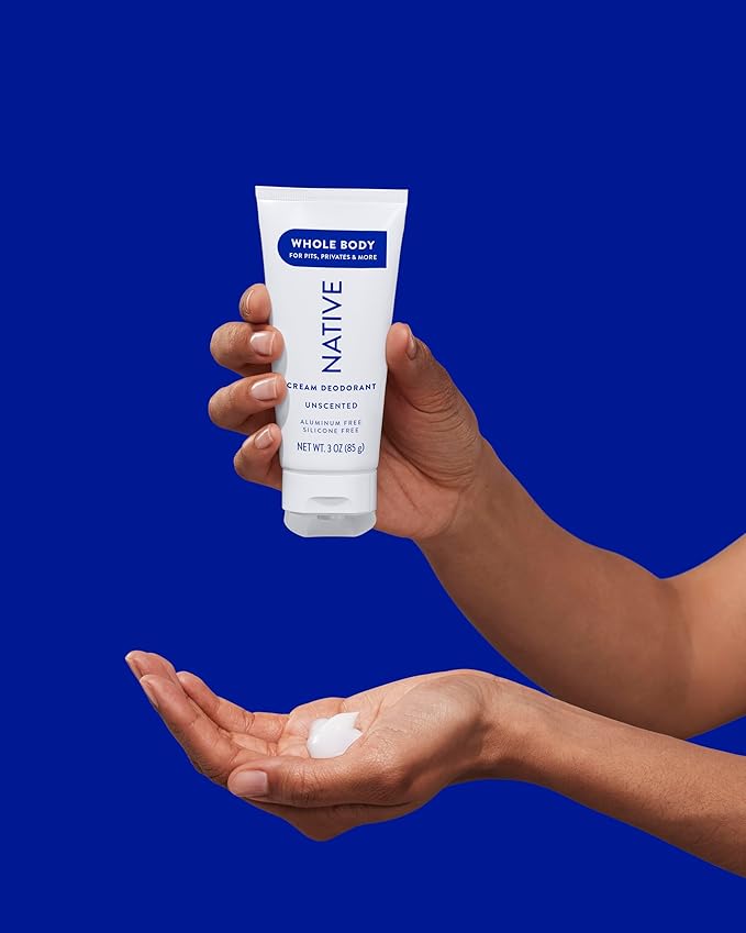Native Whole Body Deodorant Cream Contains Naturally Derived Ingredients, Deodorant for Women & Men | 72 Hour Odor Protection, Aluminum Free with Coconut Oil and Shea Butter | Unscented