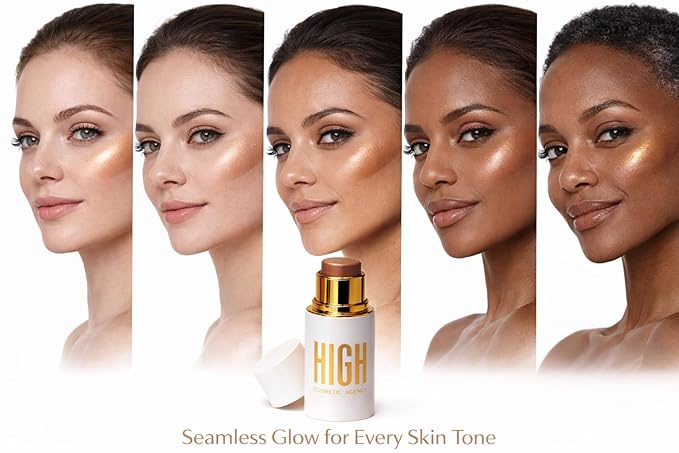 Concealer Light Bronzer & Contour Stick Set for Bronze Skin, Seamless Blend, Long-Wear, Natural Luminous Finish,Cream Stick for Bronze Skin,HIGH COSMETIC AGENCY