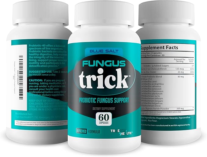 Fungus Trick - Toenail Fungi Probiotic For Clear Nails - Our Best Probiotic Nail Fungal Treatment - Fight Off Fungi From The Inside Out - Probiotics Immune Support - Myco Nuker Fungus Supplement