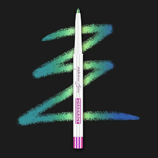 CHARMACY Chameleon Chrome Eyeliner, Multichrome Shifting Colors Metallic Glitter Eye Makeup, Waterproof Smudgeproof Gel Eyeliner, Long Lasting Wear, Vegan & Cruelty Free (B04)
