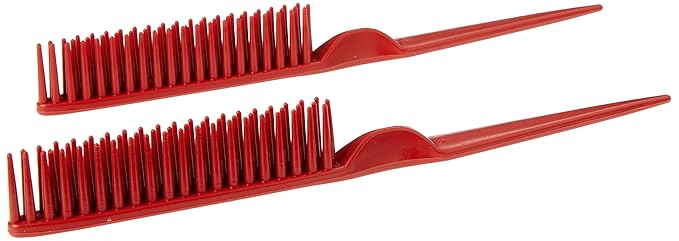3 Row Styling Comb For Detangling, Defining And Separating Curls (Red)