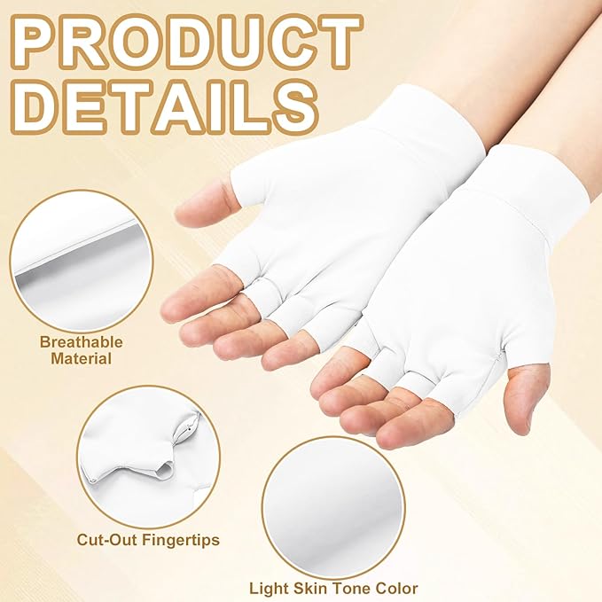 3 Pairs Elderly Skin Thin Protector Gloves Tone Fingerless Gloves Bruise Abrasion Protective to Cover Bruising