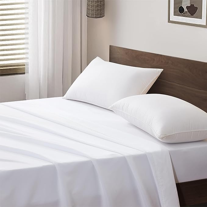 Maple&Stone California King Flat Sheet 6 Pack,Premium Soft & Breathable,Brushed Microfiber Fabric,Anti-Shrinkage & Non-Fading,Bulk Flat Sheets Only (White)