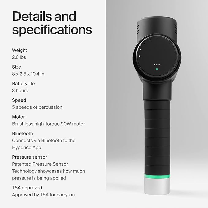 Hyperice Hypervolt 2 Pro - Featuring Quiet Glide Technology - Handheld Percussion Massage Gun - 5 Speeds, 5 Interchangeable Heads - Helps Relieve Sore Muscles and Stiffness