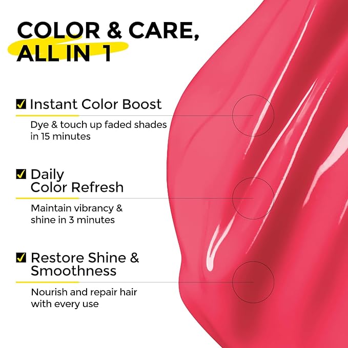 COLORLOMO Semi Permanent Hair Color - 6 oz Color Depositing Conditioner with Shea Butter & Almond Oil- Color Conditioner Depositing Hair Mask - Vegan, Paraben, Ammonia & Sulfate Free -Pink