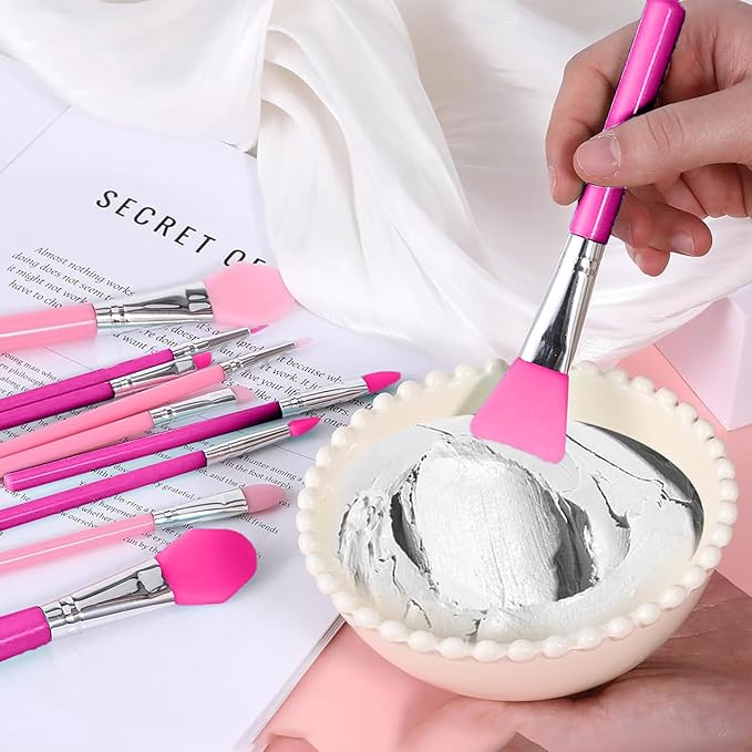 2 set Silicone Makeup Brush Applicator Kit,Reusable Silicone Epoxy Resin Applicator Sticks,Hairless Moisturizers, Body Lotion and Body Butter Applicator Tools.