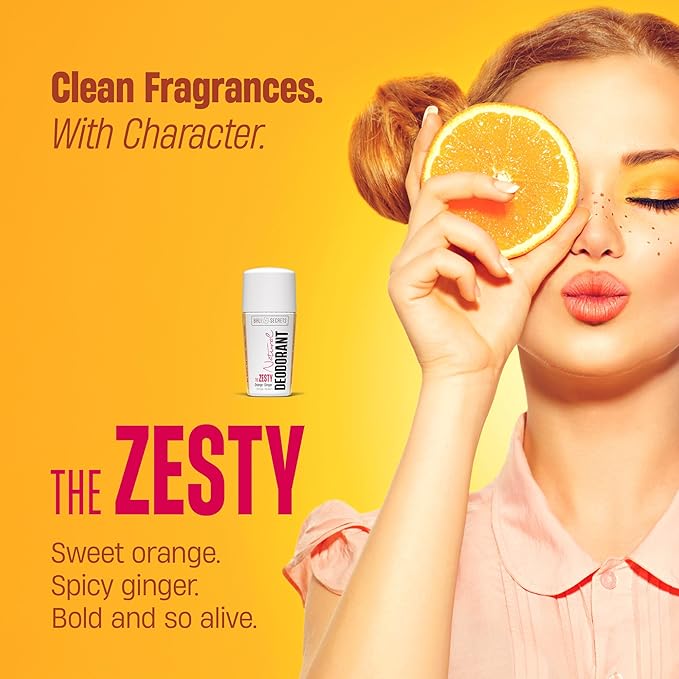 Bali Secrets Natural Deodorant for Women & Men. Nonsense Free. Clean Formula for Sensitive Skin. Strong & Reliable Odor Protection. No Synthetic Aluminum. Organic & Vegan [THE ZESTY]