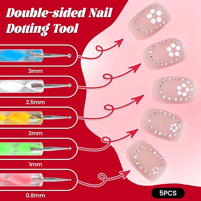 Nail Art Tools Kit with 15 Nail Art Brushes, 5 Dotting Tools, Nail Stand for Press-on, Nail Design Tools for Salon & DIY Home Manicure (White)