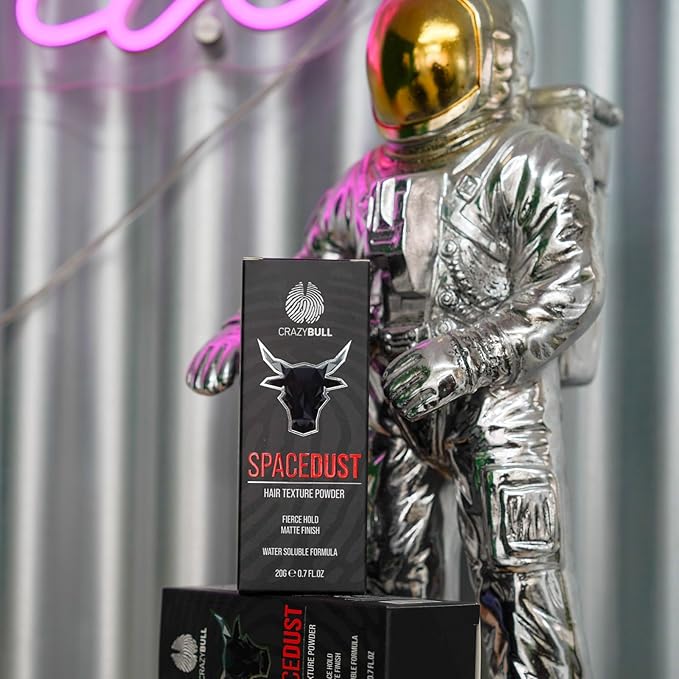 Crazy Bull Hair Space Dust Hair Texture Powder - Vegan Friendly Men - Lightweight Short-Medium Hair - 0.7 oz