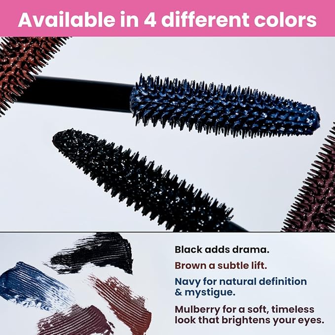 Prime Prometics PrimeLash Mascara for Older Woman – Volumizing, Incredible Length in 2 Coats – Long-Stay, Zero Clumps, Hypoallergenic (Mulberry)