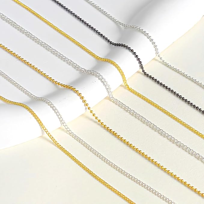 12 Strips Metal Nail Art Chains, 3D Gold Silver Dark Gray Punk Gothic Nail Chain Charms, Jewelry DIY Manicure Decorations, Gems Studs Accessories with Storage Box for Women Girls, Easy to Apply