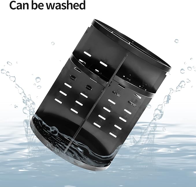 360 Rotating Makeup Organizer,DIY Adjustable Spinning Holder,Foldable Cosmetic Storage Display box,Large Capacity Make up Caddy Shelf,Fits Countertop Vanity and Bathroom (BLACK)