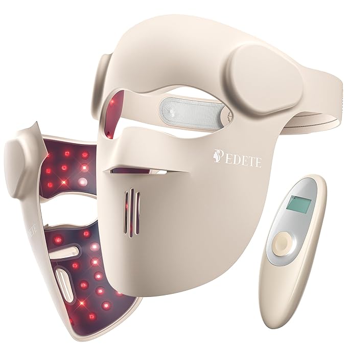 Red Light Therapy for Face, 9 Modes Wireless Face Mask Light Therapy, 850nm Infrared & Red Light Masks, 2500mAh Rechargeable, 3D Facial Fit, Light Therapy Skin Care At Home (480 Beads)