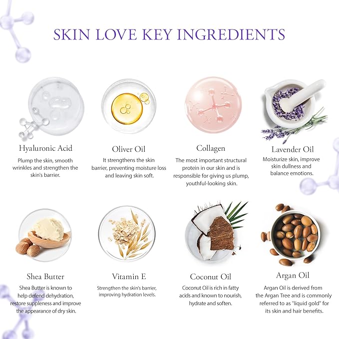 Valentines Day Gifts for Women, 30Pcs Skin Care Set, Bath & Body Gift Set, Face Cream, Essential Oil, Scented Candle, Serum, Lavender Scented, Spa Birthday Gifts, Mother's Day Gift, Christmas