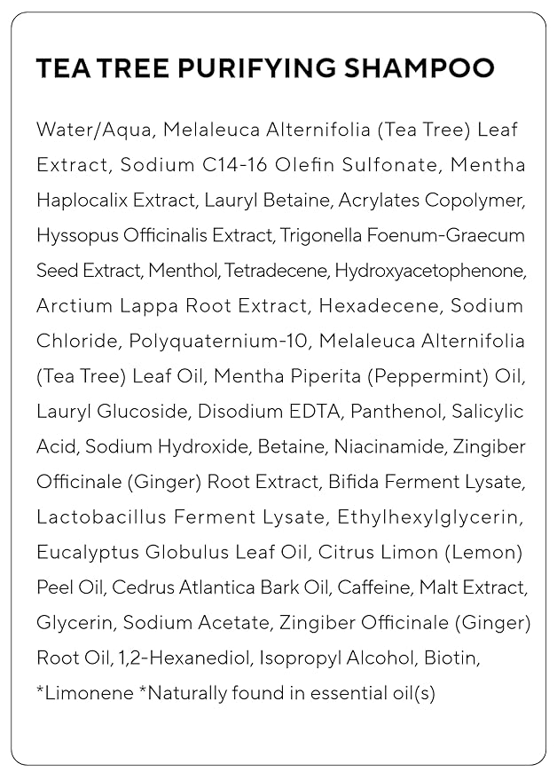 AROMATICA Clarifying Tea Tree Shampoo, Organic Tea Tree Oil, Natural, Dandruff, and Itchy Scalp Care, scalp exfoliator, for Men & Women, include Mint and Peppermint, Sulfate Free, Vegan, 13.5 fl oz