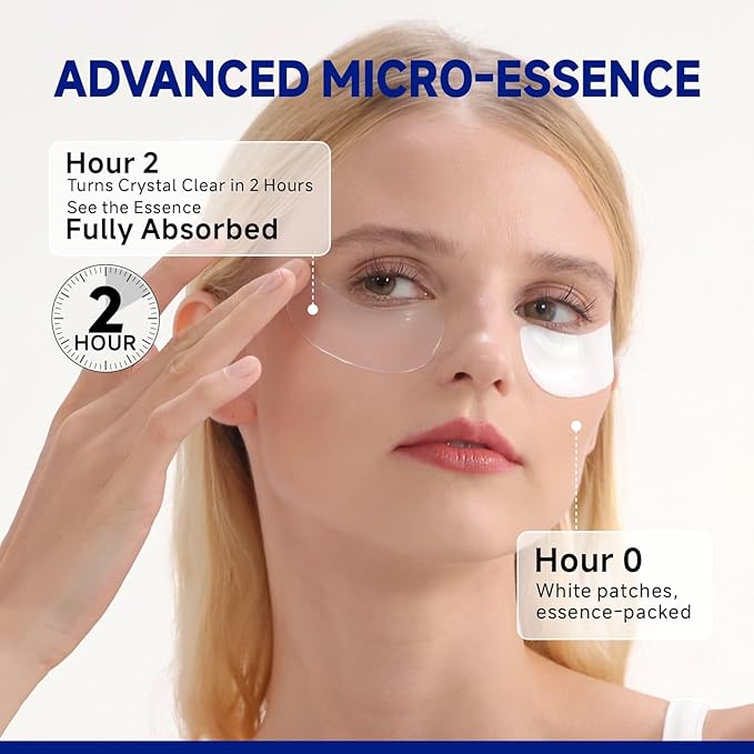 Peptide Under Eye Patches, Firming Eye Patches Instant Reduces Dark Circles and Puffiness, Collagen Under Eye Mask for Bags Treatment, Wrinkles, 24 Pairs, Vegan