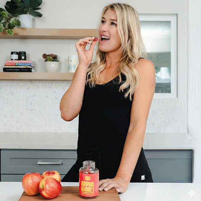 BUBS Naturals Apple Cider Vinegar Gummies with The Mother, All Natural Vegan ACV Gummy Vitamins, Supports Detox, Digestion & Energy Booster with B Vitamins, 60 Count