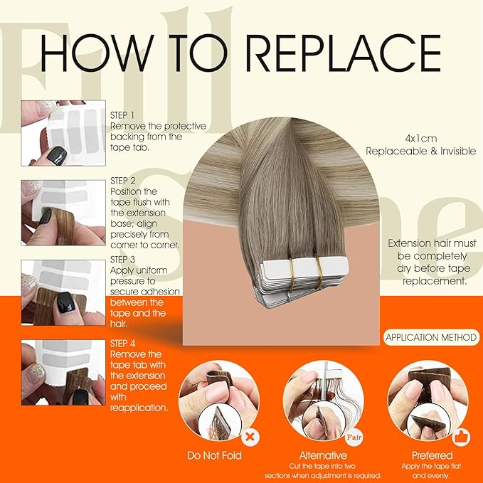 Full Shine Balayage Tape in Hair Extensions Human Hair Color 19 Grey Blonde Ombre 8 Ash Brown And 60 Blonde Seamless Invisible Tape Extensions 18Inch Remy Skin Weft for Wedding 100Gram 40Pcs