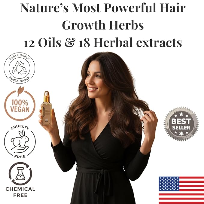 REVATOLOGY Hair Growth Oil for Adults (Made in USA) pre-rinse Formula with 30 Oils and Herbal extracts Reduces Hair Fall, Boosts Regrowth & Strengthens Roots | Cruelty & Chemical Free