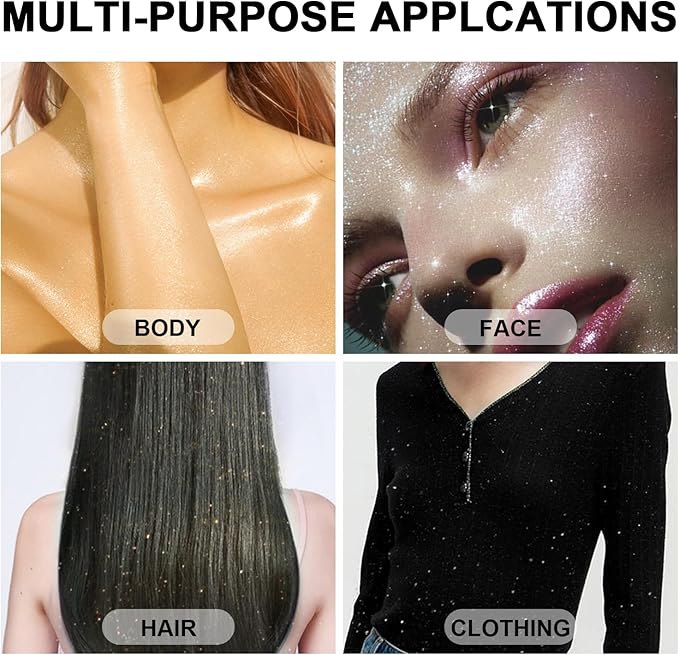 Hair and Body Glitter Spray, 1PC Glitter Hairspray Dry Powder Makeup for Clothes, Festival Rave Prom Loose Sparkle Powder,Holographic Ultra Fine Resin Glitters for Crafts (1PC Sparkling Gold)