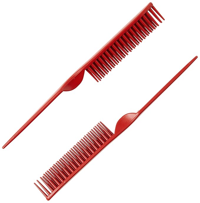 3 Row Styling Comb For Detangling, Defining And Separating Curls (Red)