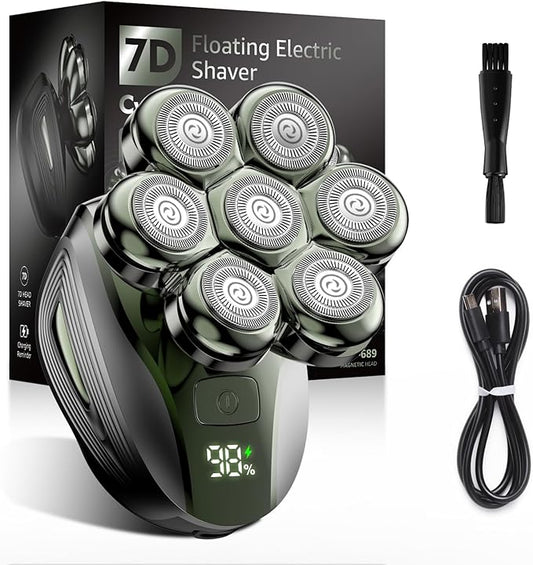 Head Shavers for Bald Men: Enhanced Detachable Head Shaver - IPX7 Waterproof Electric Razor for Men - 7D LED Display Rechargeable Shaving Grooming Kit