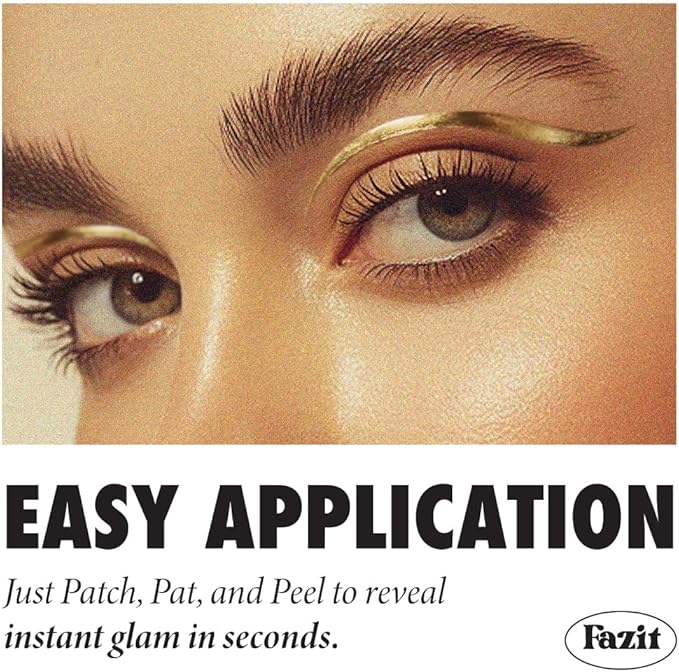 Fazit Makeup Patches - Golden Wing Eyes - Glow Up Make-Up Patches - Cute Glitter Makeup Accessories for Women - Cosmetic Glitter for Face
