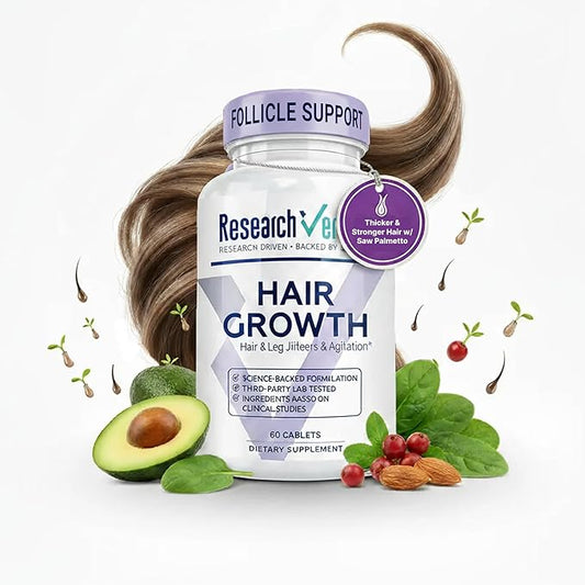 Research Verified Hair Growth Support - with Biotin, DHT Blockers & Vitamins - Hair Growth and Hair Loss Prevention, 1 Bottle (1 Month Supply)