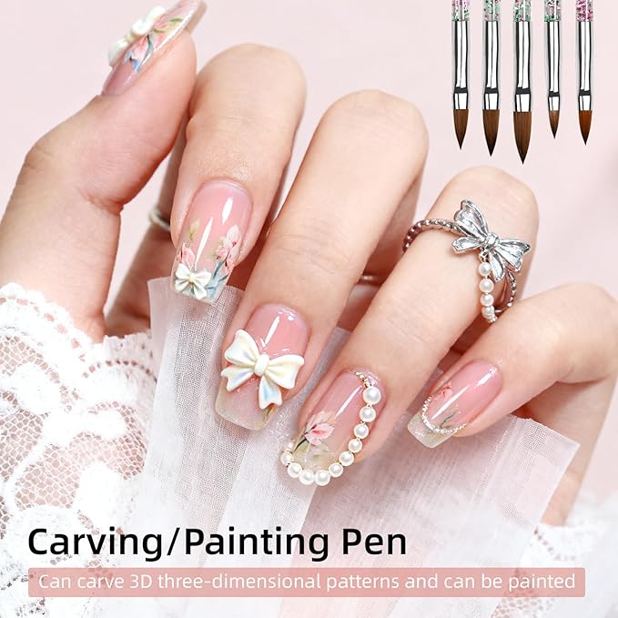 JODSONE 32Pcs Nail Art Brushes kit,Nail Art Tool Set,Dotting Tools,French Manicure,Dust Brush,Striping Brushes for Long Lines,Drawing Pen Painting Pen for Gel Polish Design Supply