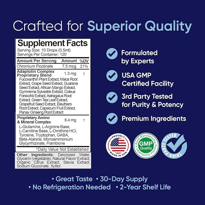 Complex Diet Drops – Best Natural Drops for Men and Women (1 Bottle, 2 fl oz) - 30 Day Supply