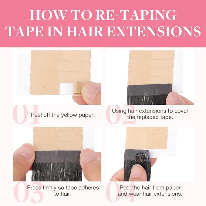 GOO GOO Tape in Hair Extensions Human Hair, 1B Natural black, 26inch 120g 40pcs, Skin Weft Seamless Invisible, Silky Straight with Thick Ends, Remy Human Hair