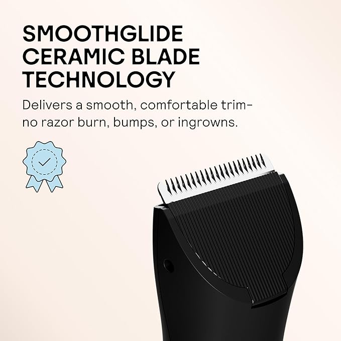 MERIDIAN The Trimmer Original – Body Hair Trimmer for Men, Electric Groin & Body Groomer for Pubic Hair, Chest, Legs & Underarms, Waterproof & Rechargeable, Onyx