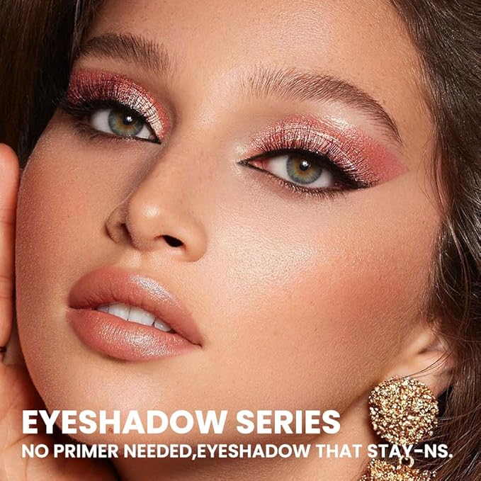 SUAKE Liquid Sparkling Glitter Eye Shadow – Rose Gold Cherry Eyeshadow, Eyeliner, Eyelid Shimmer Highlight Makeup, Highly Pigmented sombra de para ojos,Waterproof Quick-Drying (04Sand#)