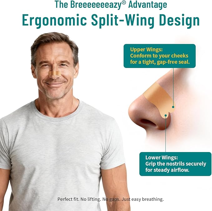 Upgraded Anti-Slip Nasal Strips for Breathing-Extra Strength Ergonomic Nose Strips,Nasal Strips for Snoring & Nose Strips for Better Breathing,Strong Adhesive Comfort Fit Improves Sleep (120 Pack)